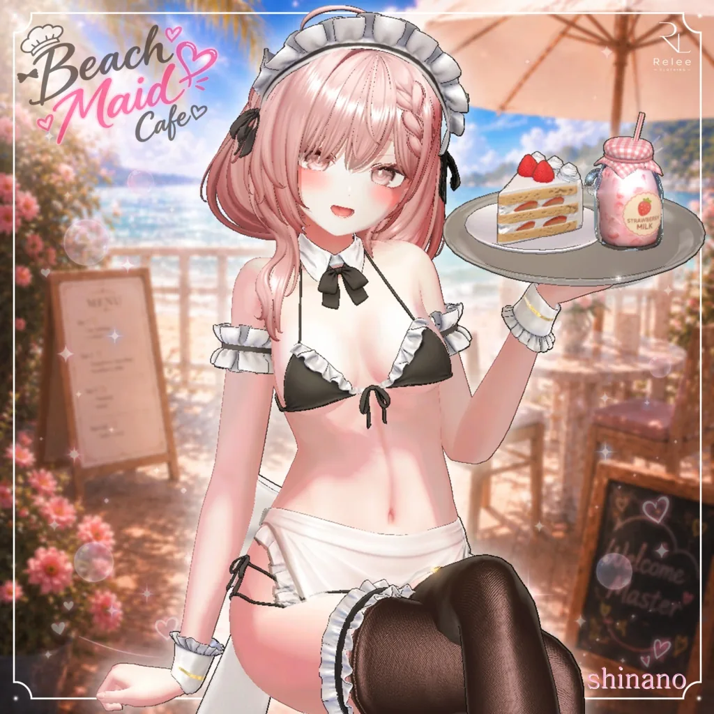 トレイの上にケーキとドリンクを載せた単体カット
