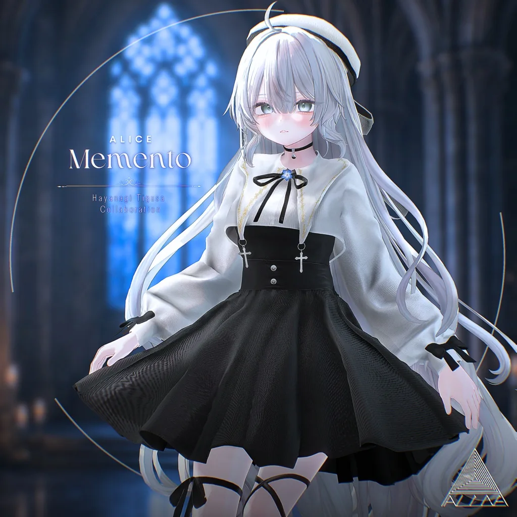 白黒の衣装Mementoを着たアバターの公式画像