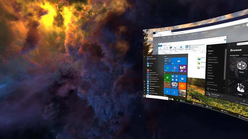 Virtual DesktopでPC画面をVR内に表示した公式画像